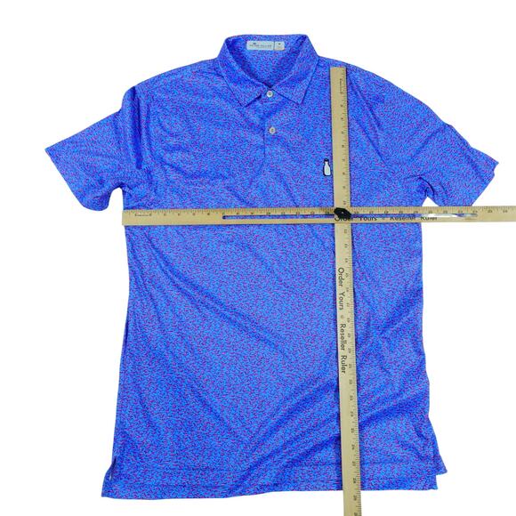 Peter Millar Featherweight McArthur Golf Club Whale Print Polo Shirt Mens Medium - Picture 4 of 6